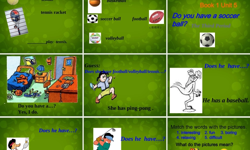 七年级英语上册 Unit 5 Do you have a soccer ball课件 (新版)人教新目标版 课件