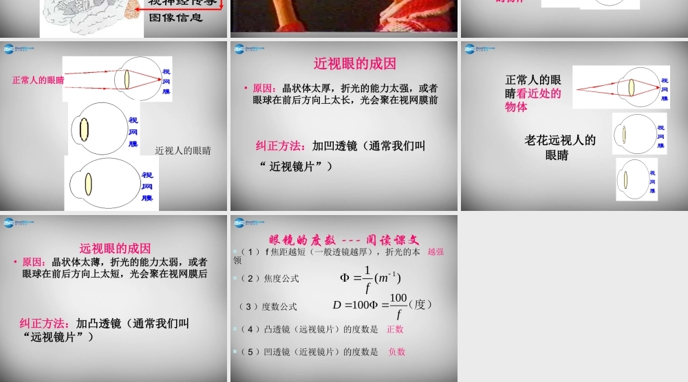 八年级物理上册 5.4 眼睛和眼镜课件5 (新版)新人教版 课件