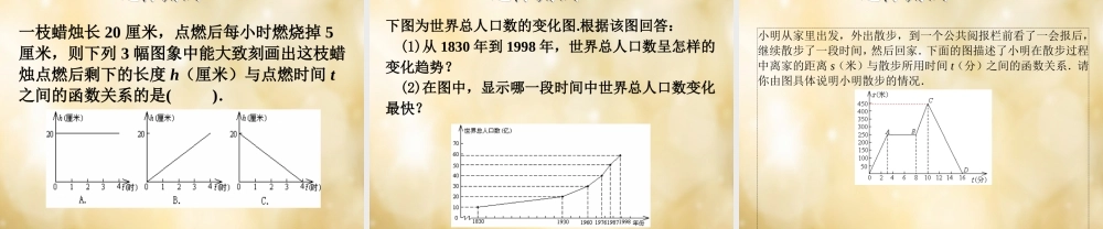 八年级数学下册 19.1.2 函数的图像课件1 (新版)新人教版 课件