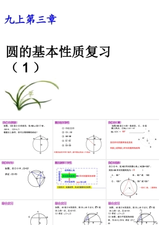 九年级数学上册 第三章圆的基本性质复习课件 浙教版 课件