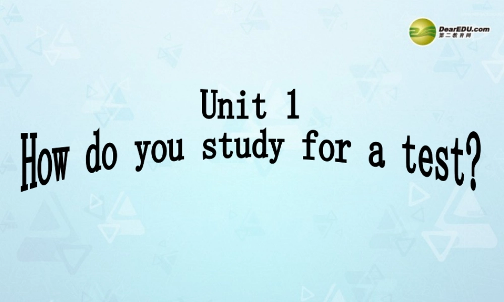 九年级英语全册(Unit 1 How do you study for a test)Section A课件 人教新目标版 课件