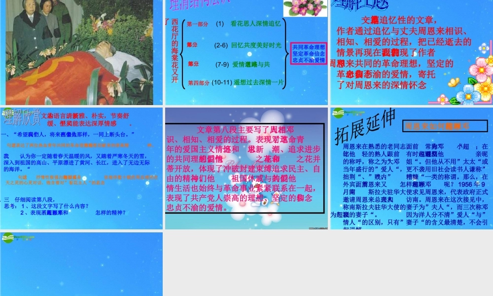 九年级语文上册 第3课(西花厅的海棠花又开了)课件 语文版 课件