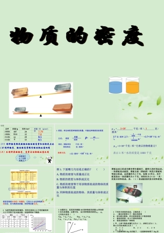 八年级物理 7.3 科学探究 物质的密度课件 沪科版 课件