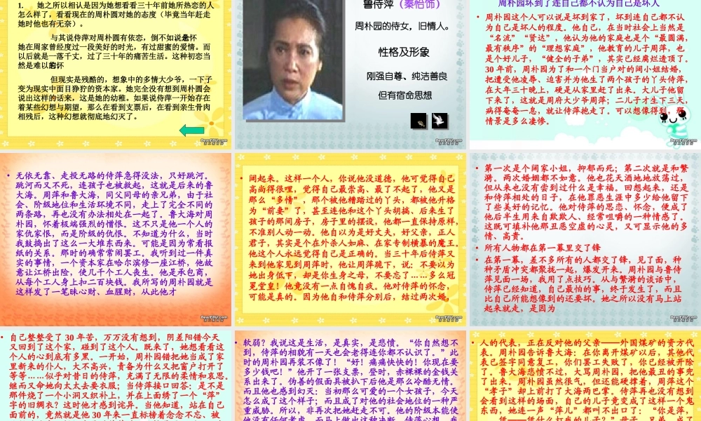 人物四 高一语文雷雨教学课件[整理五套]苏教版1