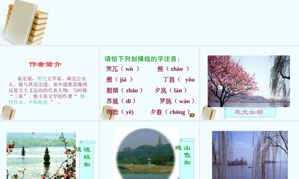 九年级语文上册 522(西湖游记)课件 鲁教版 课件