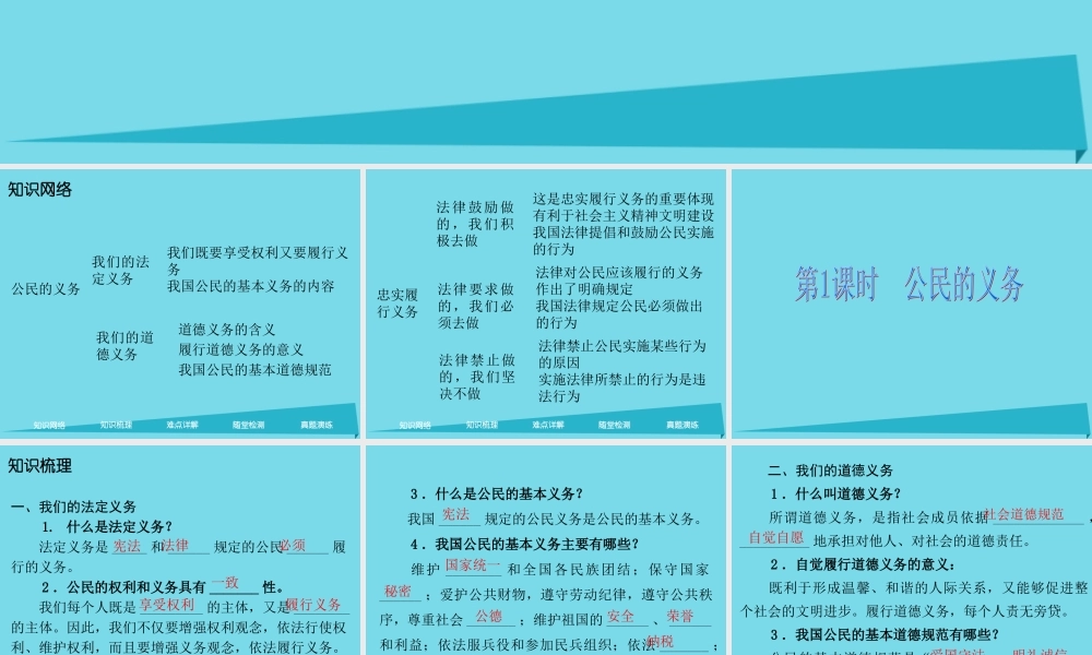 广东学导练 八年级政治下册 1.2.1 公民的义务课件 新人教版 课件