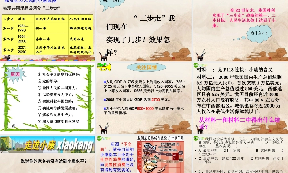 九年级政治 共同理想 共同使命课件 鲁教版 课件