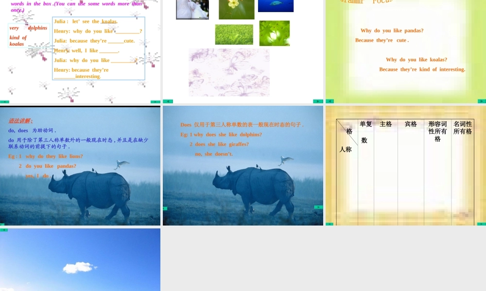 七年级英语unit3 Why do you like koalas 课件人教版 课件