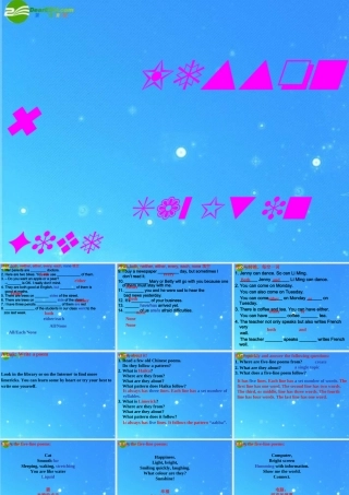九年级英语下册 Unit1 You Can Write Poetry Lesson 6 Say It in Five课件 冀教版 课件