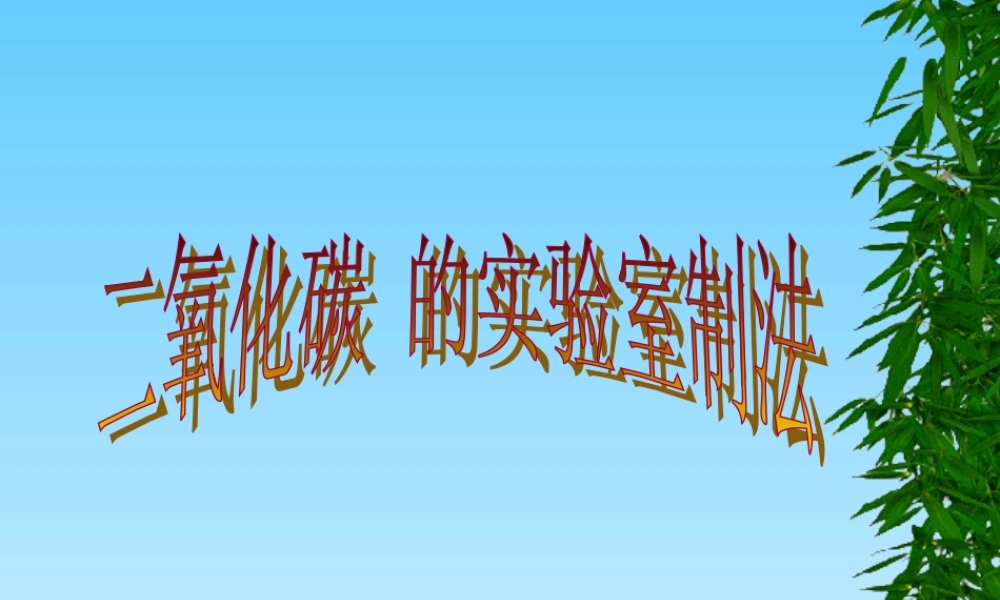 广东地区初三化学二氧化碳的实验室制法 课件
