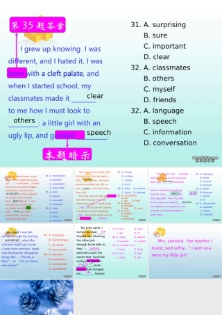 人教版高二英语完形填空练习 试题