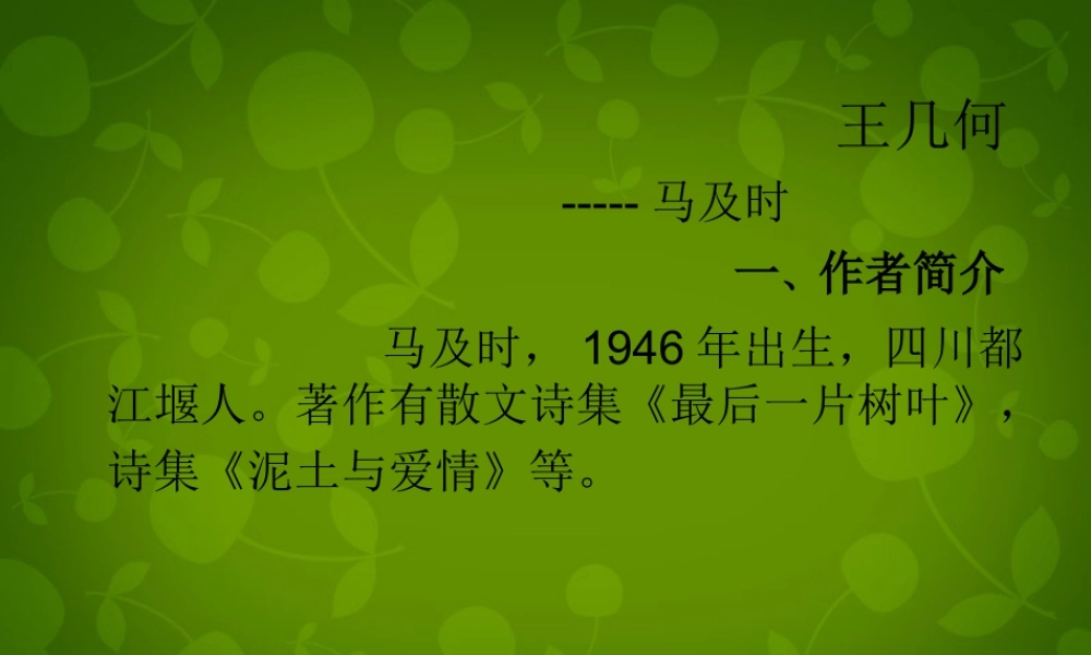 中学七年级语文上册 9 王几何课件 (新版)新人教版 课件