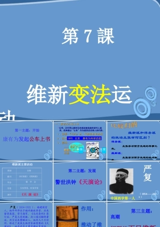 八年级历史上册 第7课(维新变法运动)课件  北师大版 课件