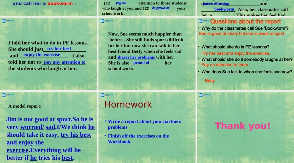 九年级英语上册 Unit 3 Teenage Problems课件3 (新版)牛津版 课件