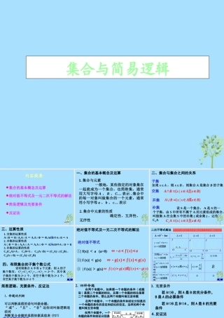 山西省忻州市高考数学 专题 集合简易逻辑与不等式复习课件