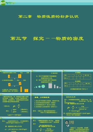 八年级物理上册 2.3探究 物质的密度课件 北师大版 课件