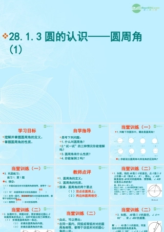 九年级数学(圆周角)课件(1) 人教新课标版 课件
