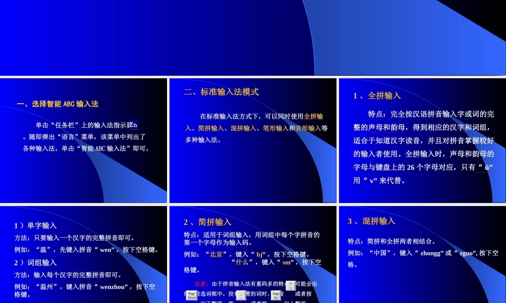 初中信息技术[上学期]智能ABC输入法课件