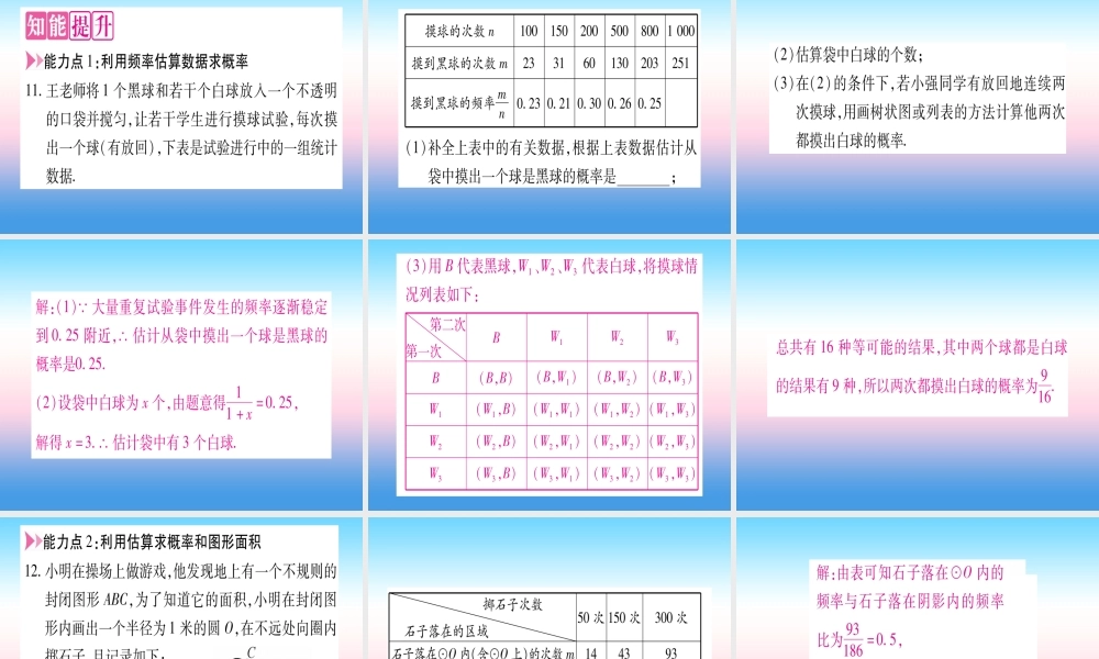 九年级数学下册 第4章 概率 43 用频率估计概率作业课件 (新版)湘教版 课件