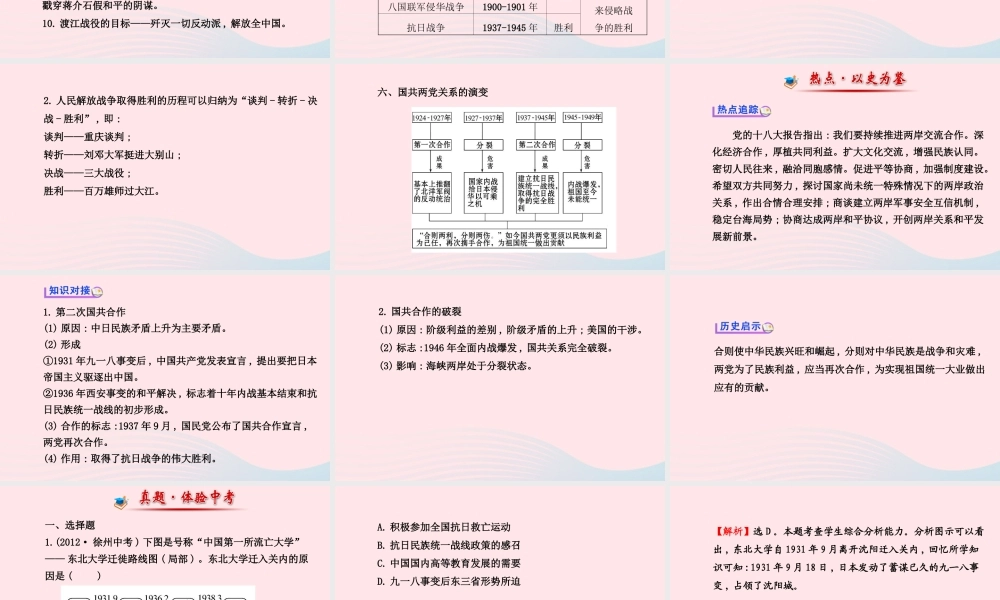 八年级历史上册 阶段专题复习 第4 5单元课件 岳麓版 课件