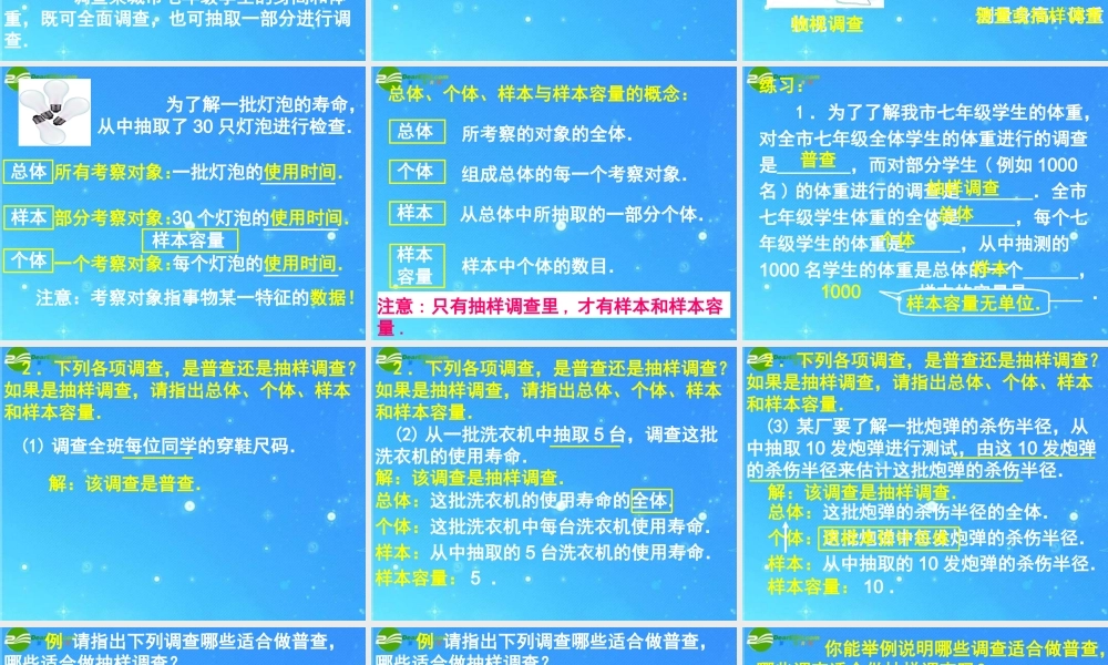 七年级数学下册 12.1(普查与抽样调查)课件 苏科版 课件
