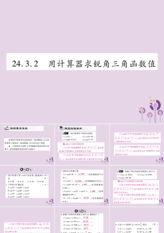 九年级数学上册 第24章 解直角三角形 243 锐角三角函数 2432 用计算器求锐角三角函数值课件 (新版)华东师大版 课件