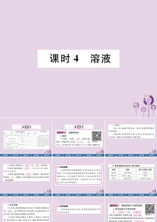 中考化学总复习 第1编 主题复习 模块1 身边的化学物质 课时4 溶液(精讲)课件