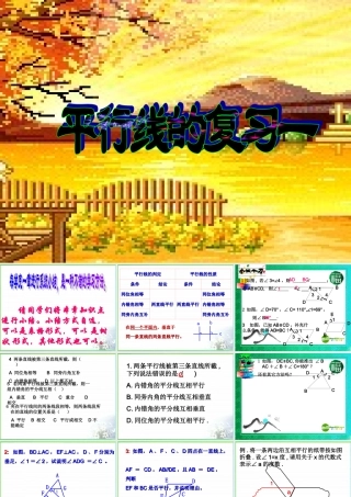 八年级数学上册 平行线复习课件 浙教版 课件