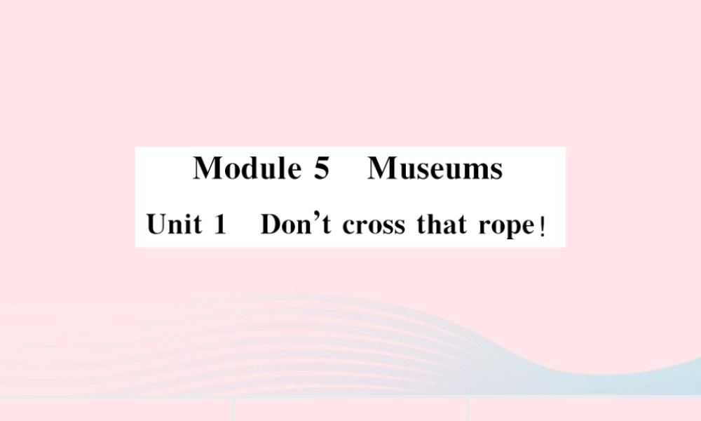 九年级英语上册 Module 5 MuseumsUnit 1 Don't cross that rope(小册子)课件 (新版)外研版 课件