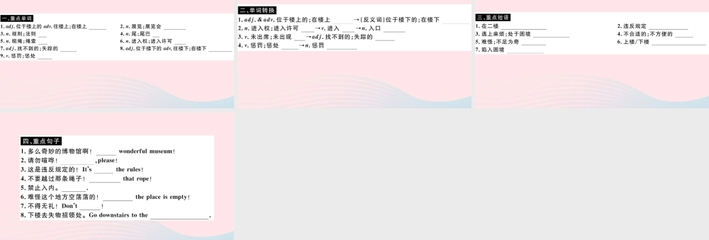 九年级英语上册 Module 5 MuseumsUnit 1 Don't cross that rope(小册子)课件 (新版)外研版 课件