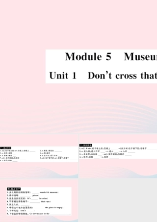 九年级英语上册 Module 5 MuseumsUnit 1 Don't cross that rope(小册子)课件 (新版)外研版 课件