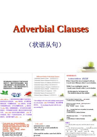 山东省阳信一中高三英语语法专项复习 状语从句课件