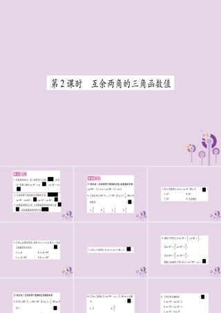 九年级数学上册 第23章 解直角三角形 231 锐角的三角函数 2312 30°，45°，60°角的三角函数值 第2课时 互余两角的三角函数值作业课件 (新版)沪科版 课件