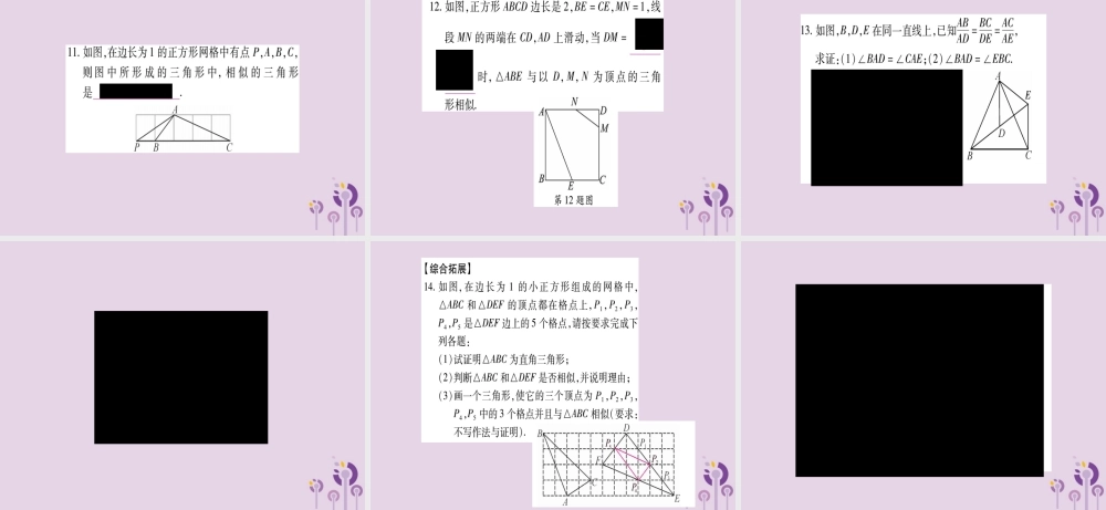 九年级数学上册 第3章 图形的相似 34 相似三角形的判定与性质 341 第4课时 作业课件 (新版)湘教版 课件