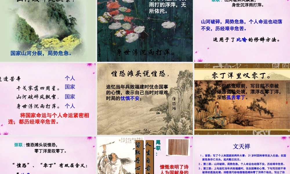 八年级语文上册 第9课(古代诗歌四首 过零丁洋)课件 (新版)苏教版 课件