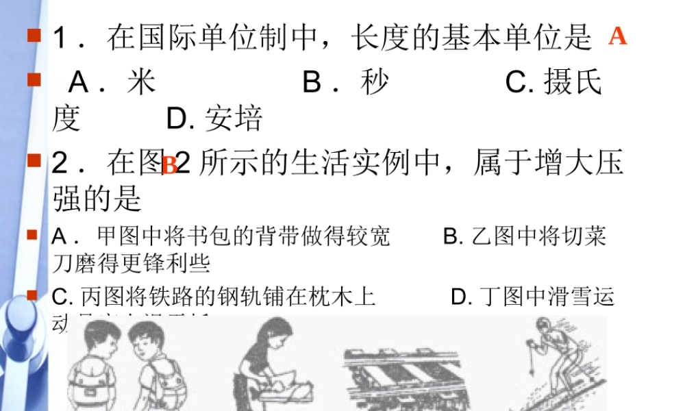 九年级物理 第十一至十四章第三节中考试题课件 人教新课标版 课件