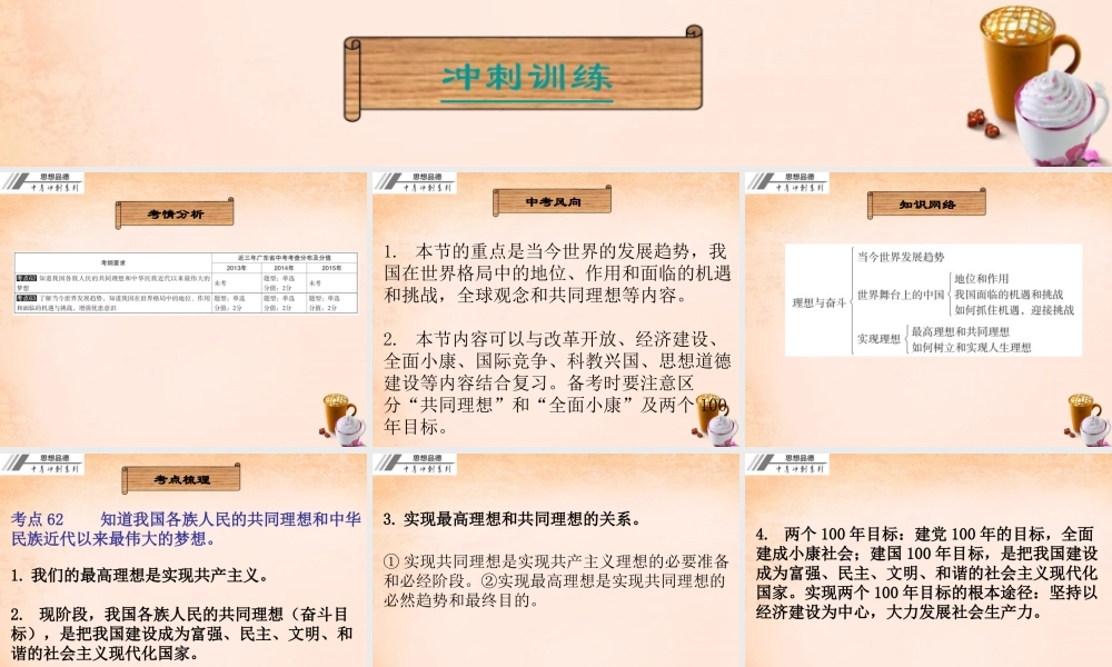 中考政治冲刺复习 第十三章 理想与奋斗课件