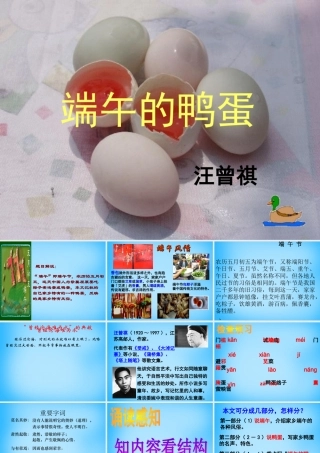 八年级语文下册(17 端午的鸭蛋)课件 新人教版 课件