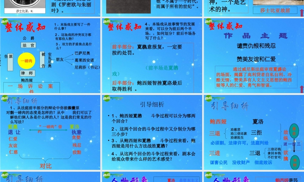 九年级语文上册 第五单元 (威尼斯商人)课件 鄂教版 课件