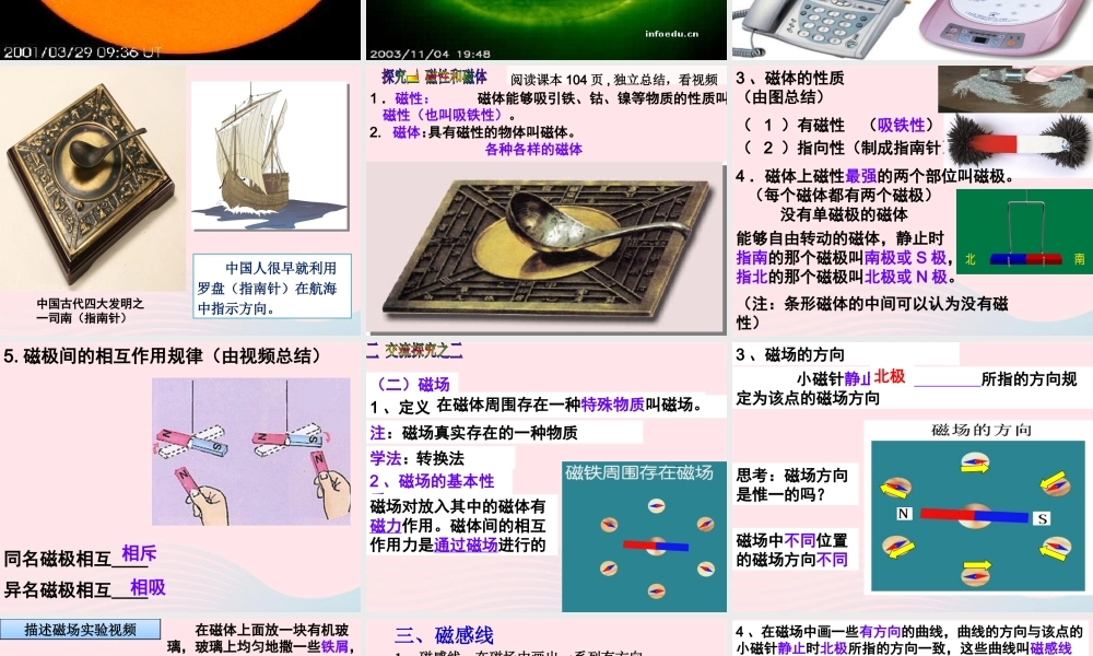 九年级物理上册 71 磁现象课件1 (新版)教科版 课件