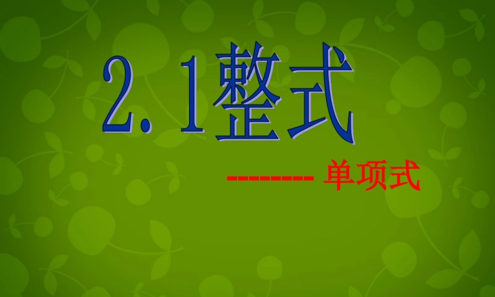 中学七年级数学上册 2.1 整式课件 (新版)新人教版 课件