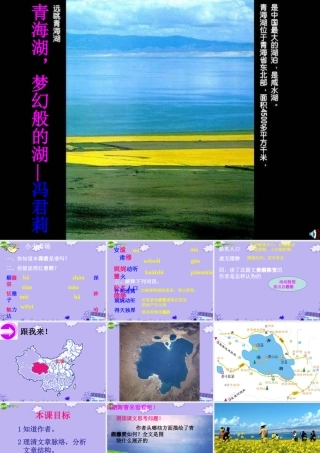 八年级语文上册 (青海湖，梦幻般的湖)课件3 语文版 课件