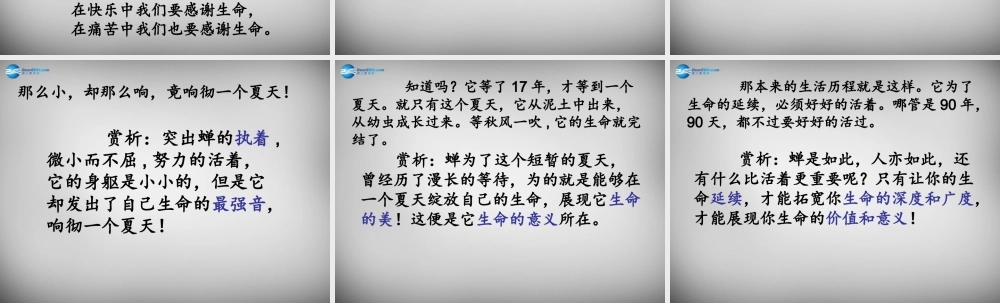 中学七年级语文上册 18(短文两篇)蝉课件 (新版)新人教版 课件