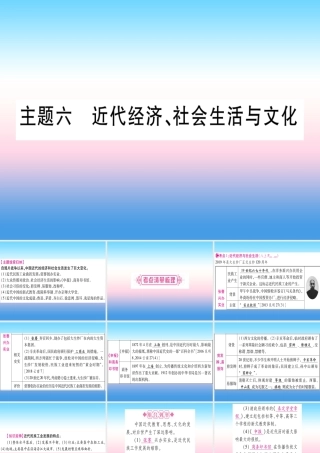 中考历史准点备考 板块二 中国近代史 主题六 近代经济、社会生活与文化课件 新人教版 课件