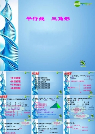 中考数学复习 (平行线和三角形)课件 苏教版 课件