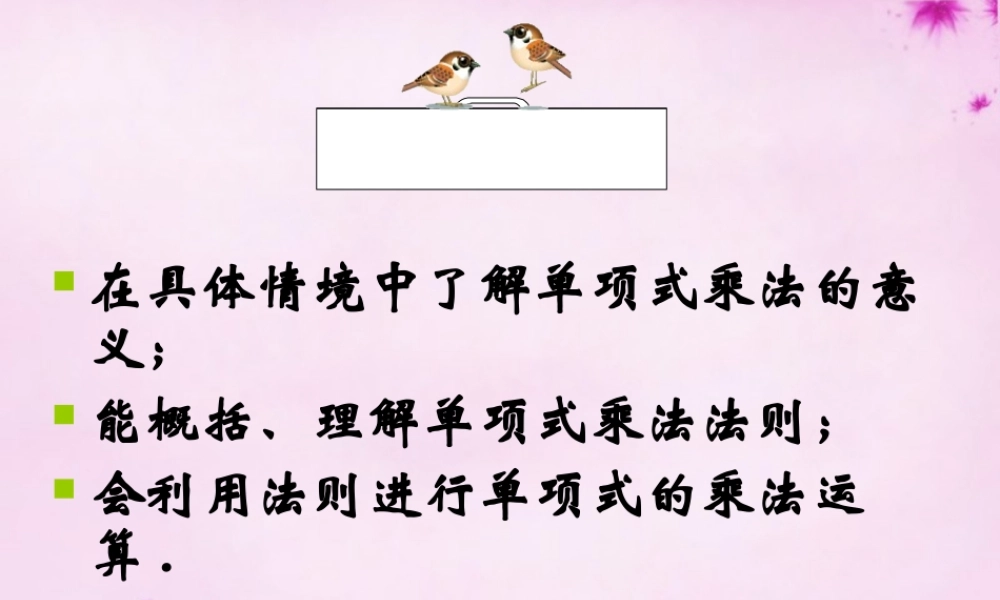 八年级数学上册 第29课时 整式乘法课件1 (新版)新人教版 课件