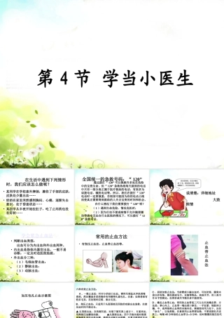 八年级生物下册 第4节 学当小医生课件 苏科版 课件