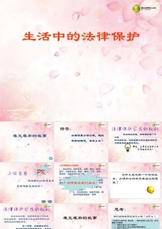 八年级政治上册 第五单元 第一节生活中的法律保护课件 湘教版 课件