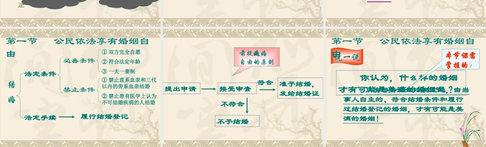 八年级政治 公民在婚姻家庭课件