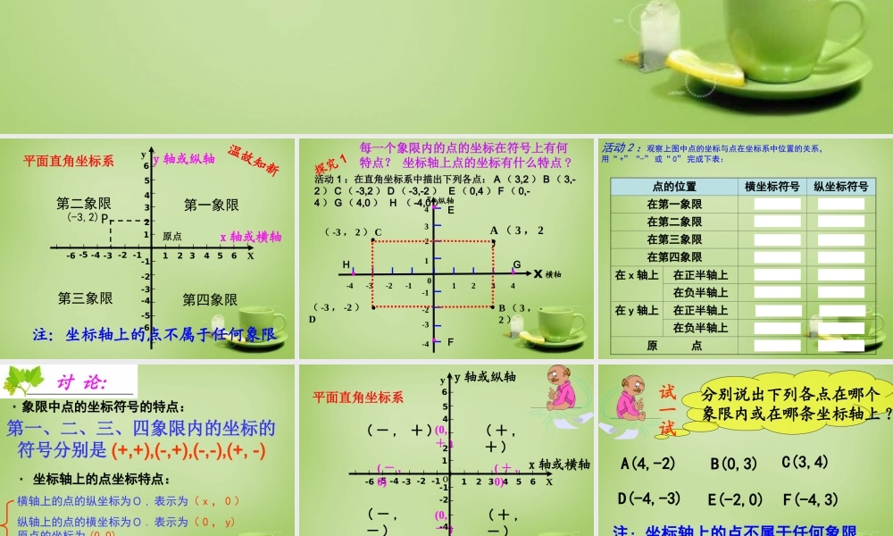 中学七年级数学下册 7.1.2 平面直角坐标系课件2 (新版)新人教版 课件